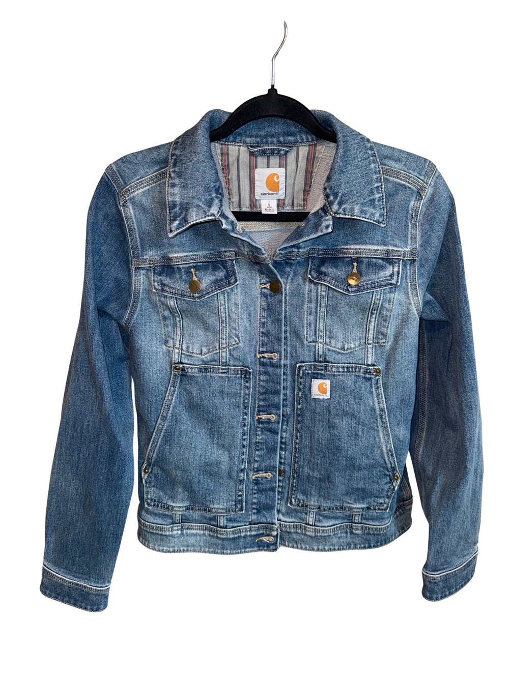 Carhartt Light Blue Denim Workwear Women’s Jacket Size Small